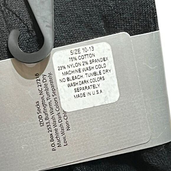 IZOD Men’s Black Socks, 2 Packs, Size L, Made In USA, NWT - Picture 5 of 6